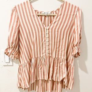 Madewell red and white striped tunic